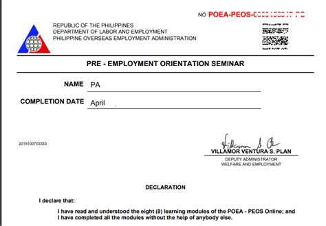 www.peos.poea.gov.ph registration|PEOS Seminar Certificate Application Online for OFWs.